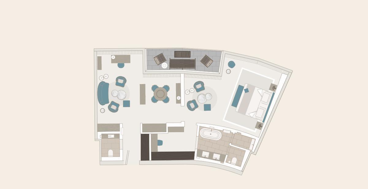 The Fontenay Hamburg Szoba fotó Floorplan of a typical suite